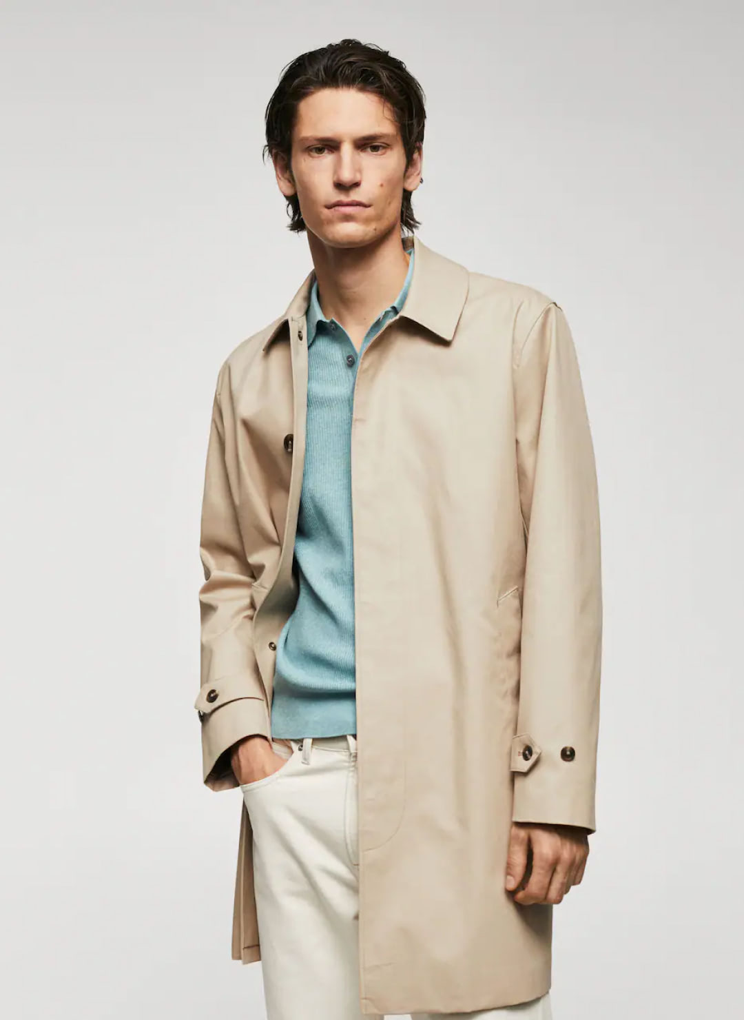 Water - repellent cotton trench coat - Image 2